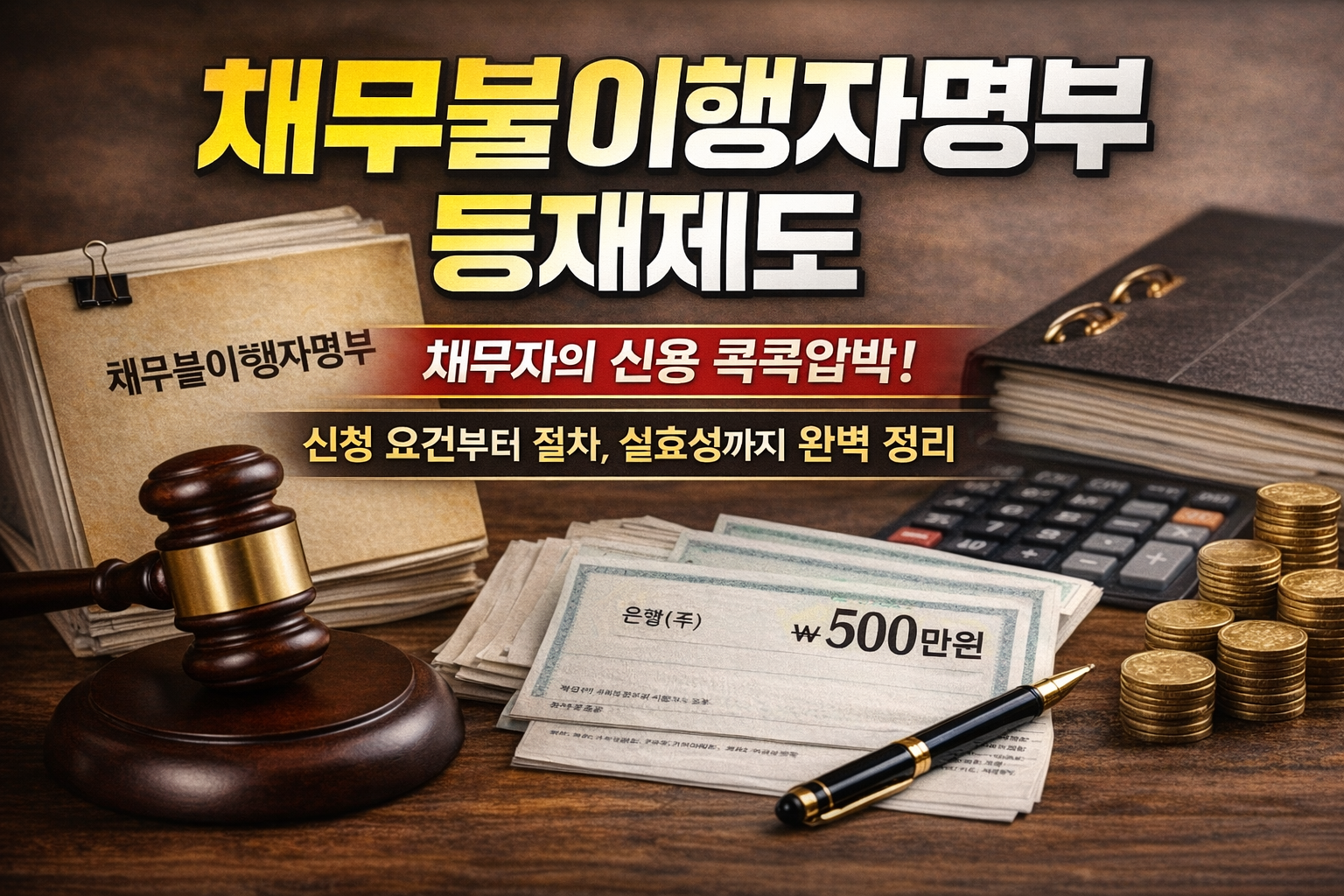채무불이행자명부등재제도 문구와 판사봉