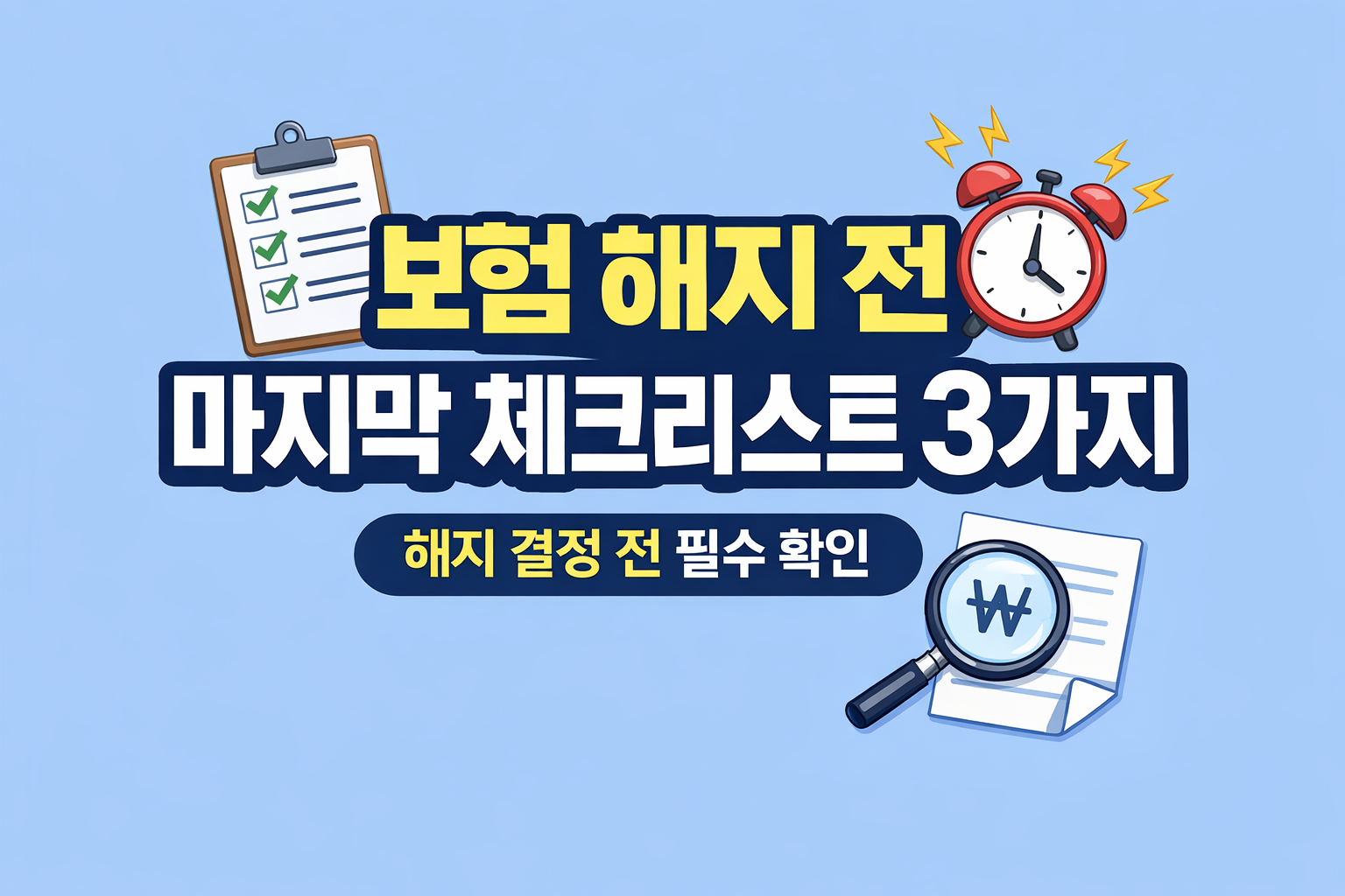 보험 해지 전 마지막 체크리스트 3가지 해지 결정 전 필수 확인 설명 썸네일