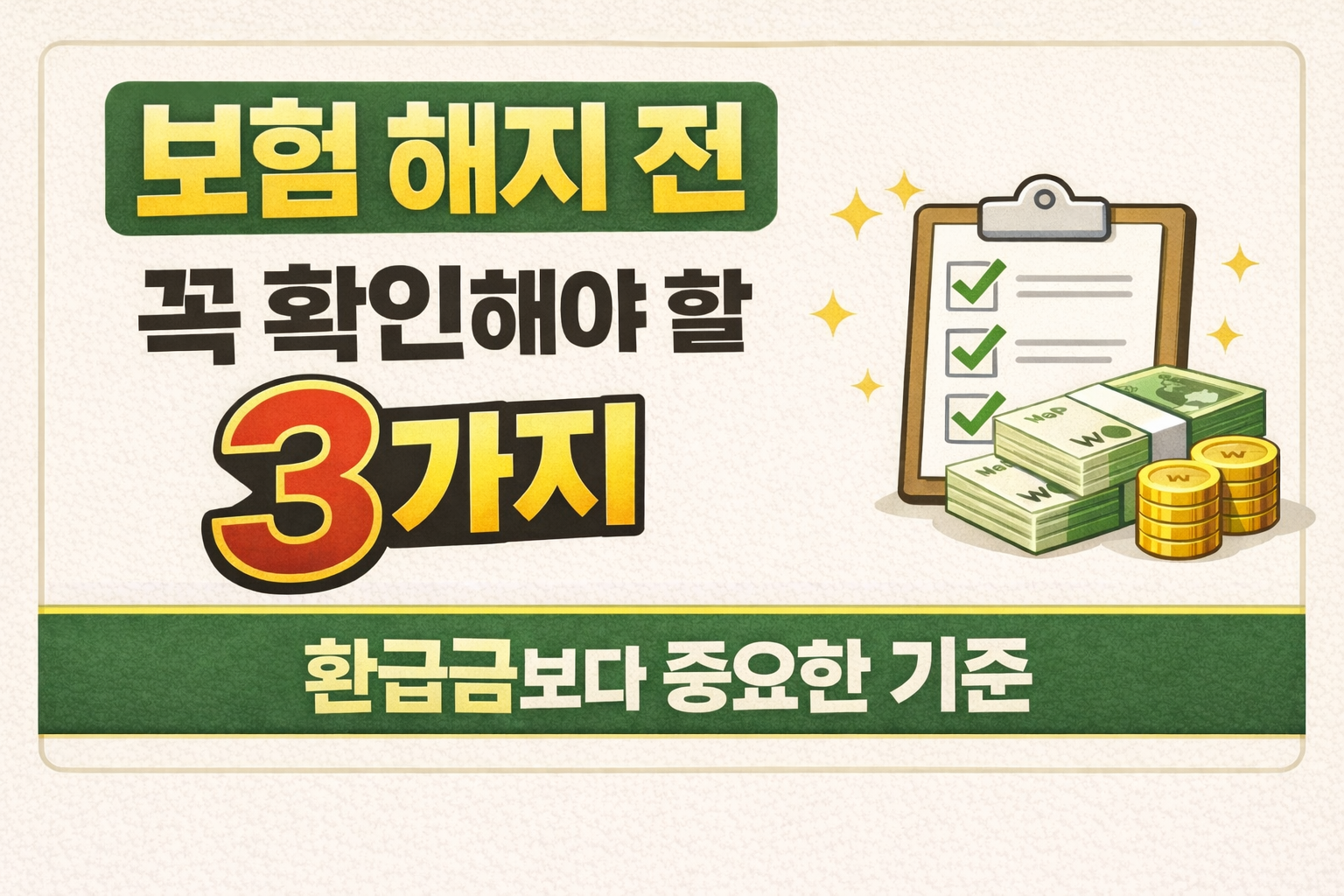 보험 해지 전 꼭 확인해야 할 기준 3가지 설명 썸네일