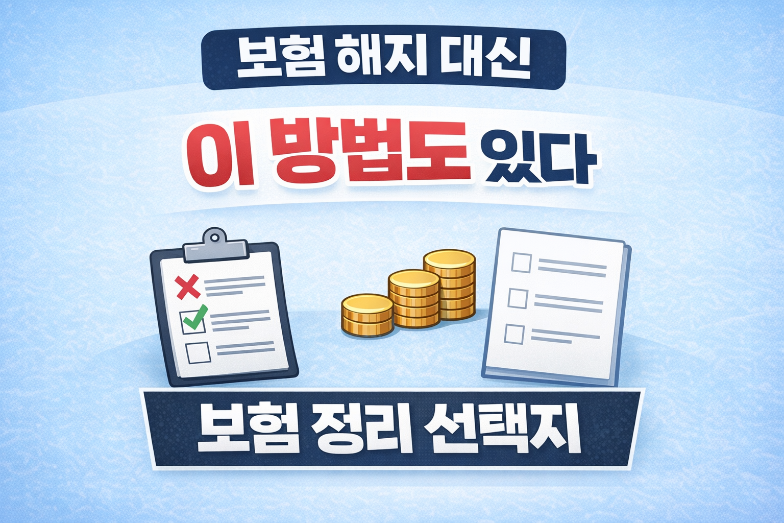 보험 해지 대신 감액완납·납입중지 등 보험 유지 방법 설명 썸네일