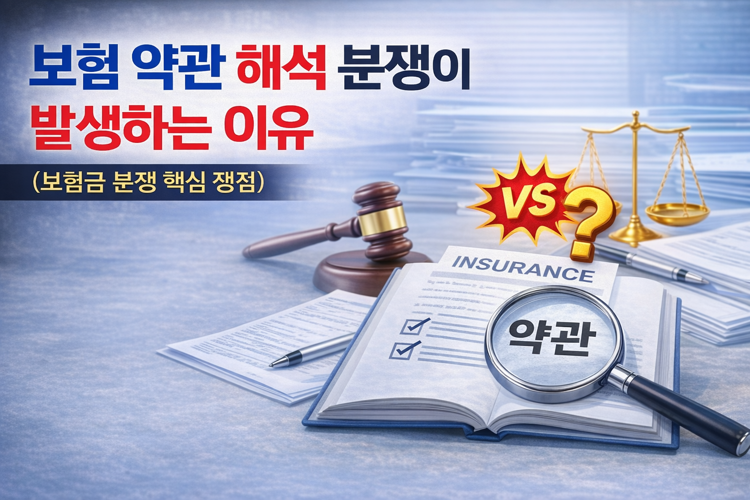 보험 약관 해석 분쟁이 발생하는 이유 보험금 분쟁 핵심 쟁점 설명