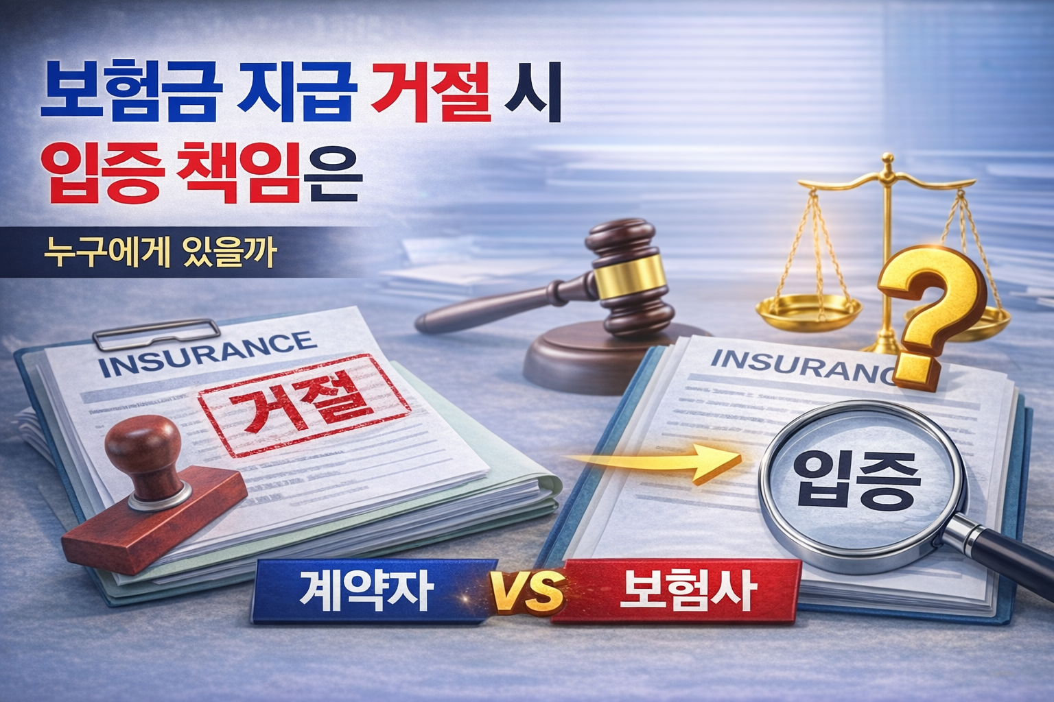 보험금 지급 거절 시 입증 책임 구조 설명 – 보험금 분쟁에서 계약자와 보험사의 입증 책임 정리