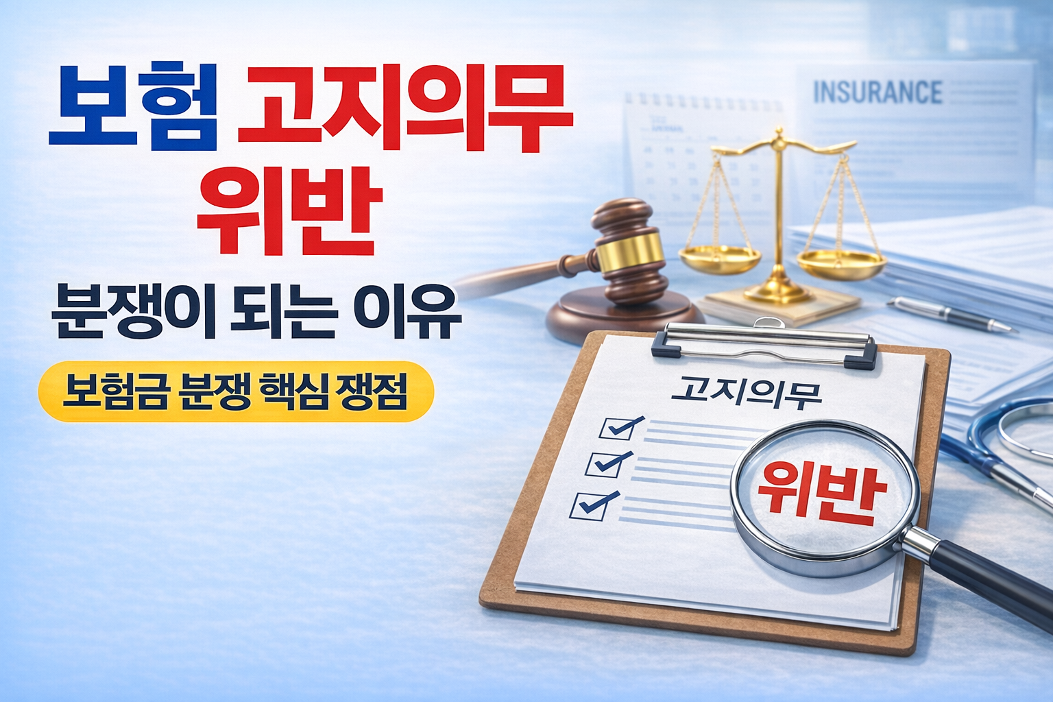 보험 고지의무 위반이 분쟁이 되는 이유 보험금 분쟁 핵심 쟁점 설명