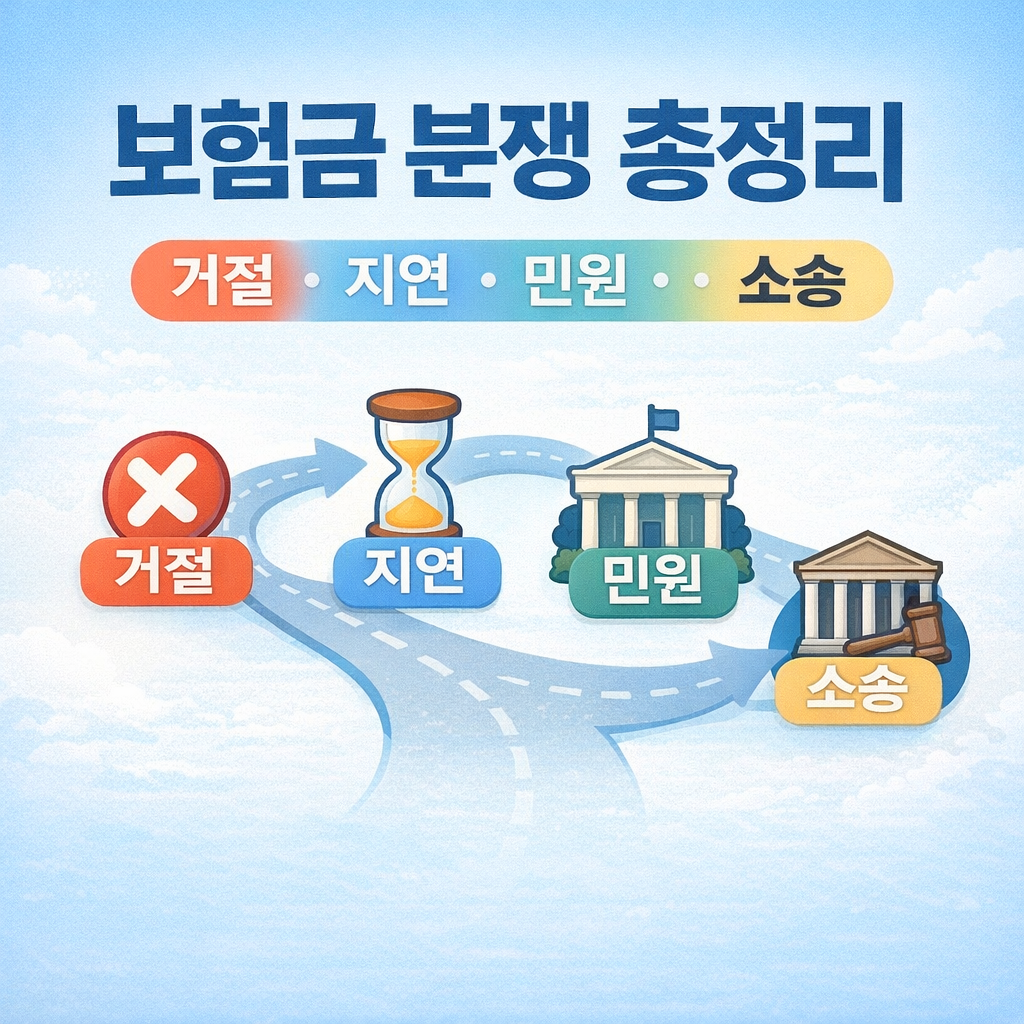 보험금 분쟁 총정리 거절 지연 민원 소송 흐름 정리