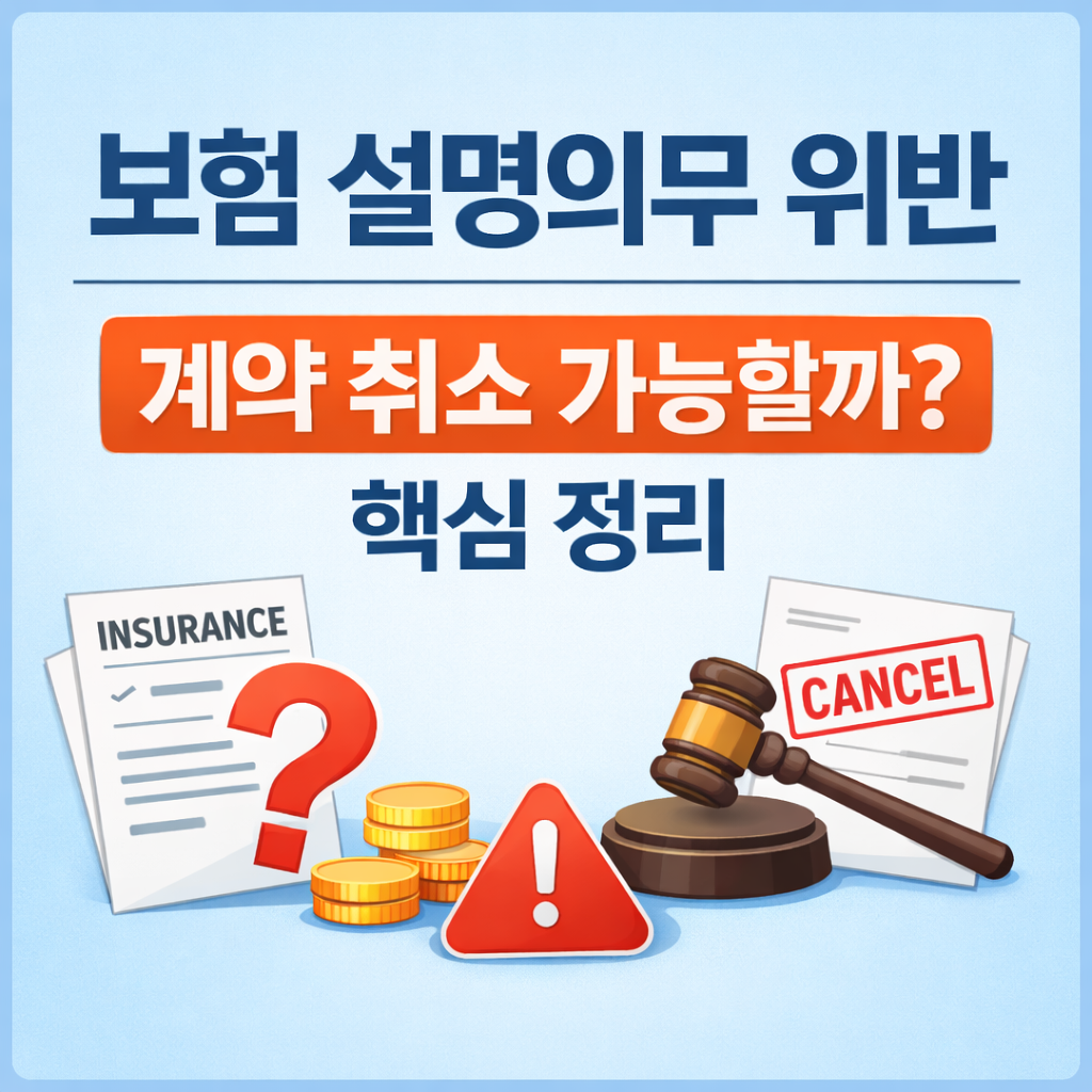 보험 설명의무 위반 계약 취소 가능 여부 핵심 정리 썸네일
