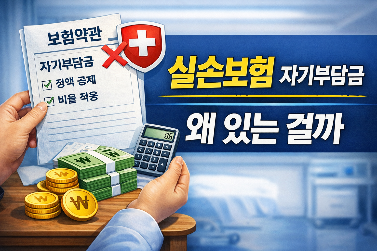 실손보험 자기부담금 구조 정액 공제 비율 적용 보험료 관계 설명