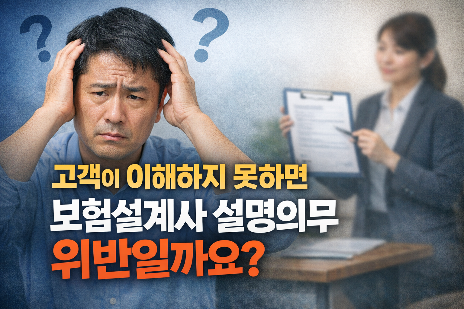 고객이 이해하지 못한 경우 보험설계사 설명의무 위반 여부를 다룬 보험민원 안내 이미지