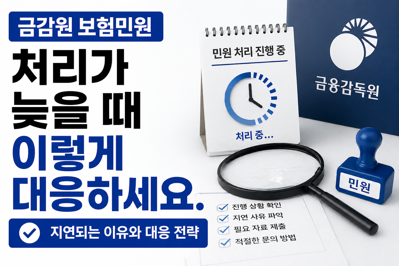 금감원 보험민원 처리 지연 시 대응 방법과 판단 기준을 설명하는 썸네일