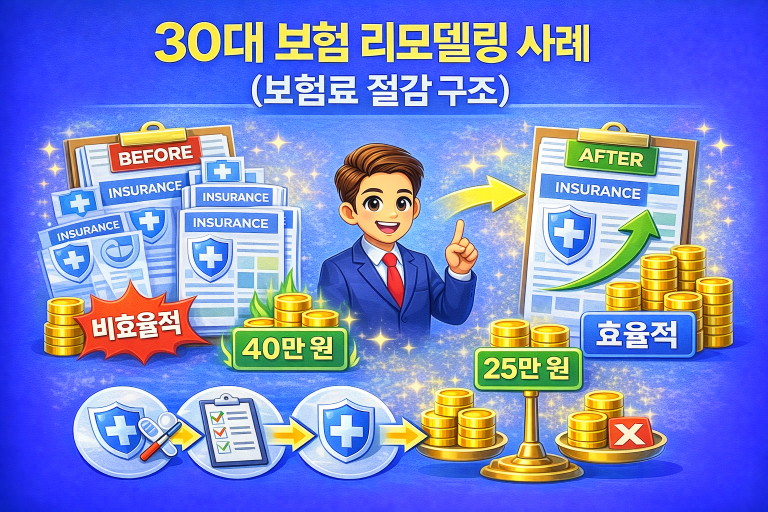 30대 보험 리모델링 사례 보험료 절감 구조 썸네일