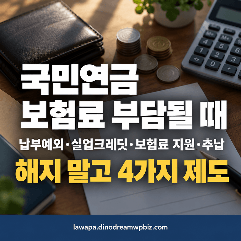 국민연금 부담 줄이는 4가지 제도