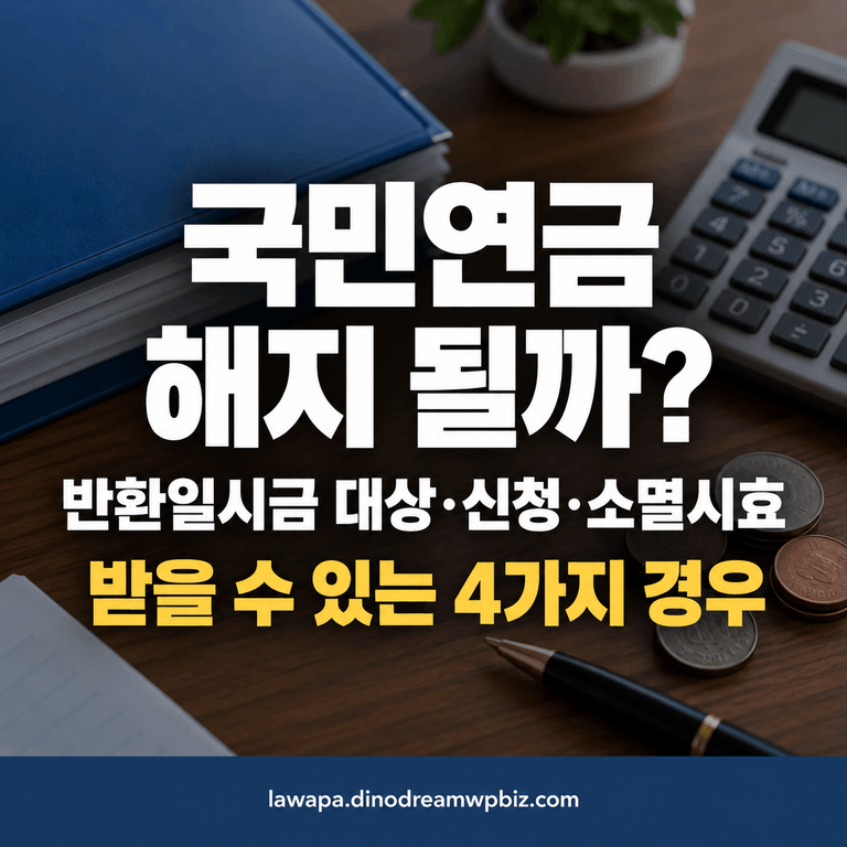 국민연금 해지 안되는 이유와 반환일시금으로 받는 경우 정리
